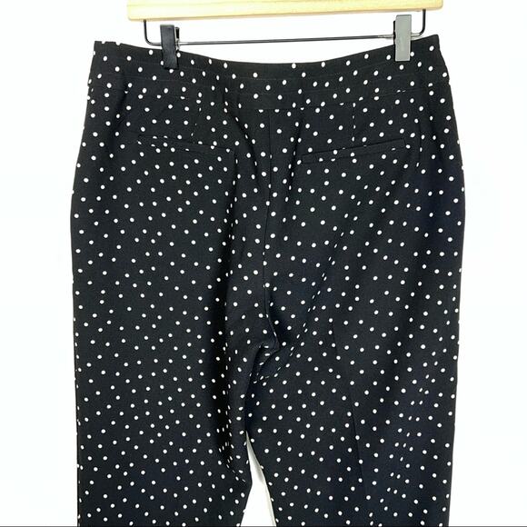 Ann Taylor signature black with tan polkadots straight leg casual pants size 8 - Picture 5 of 7
